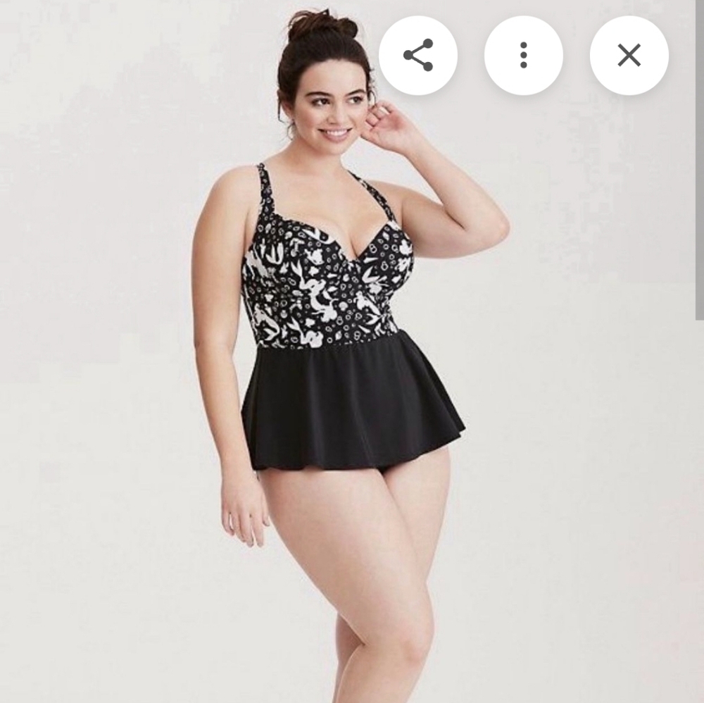 Torrid x Disney The Little Mermaid Ariel Peplum Swimsuit Size 2/2x
